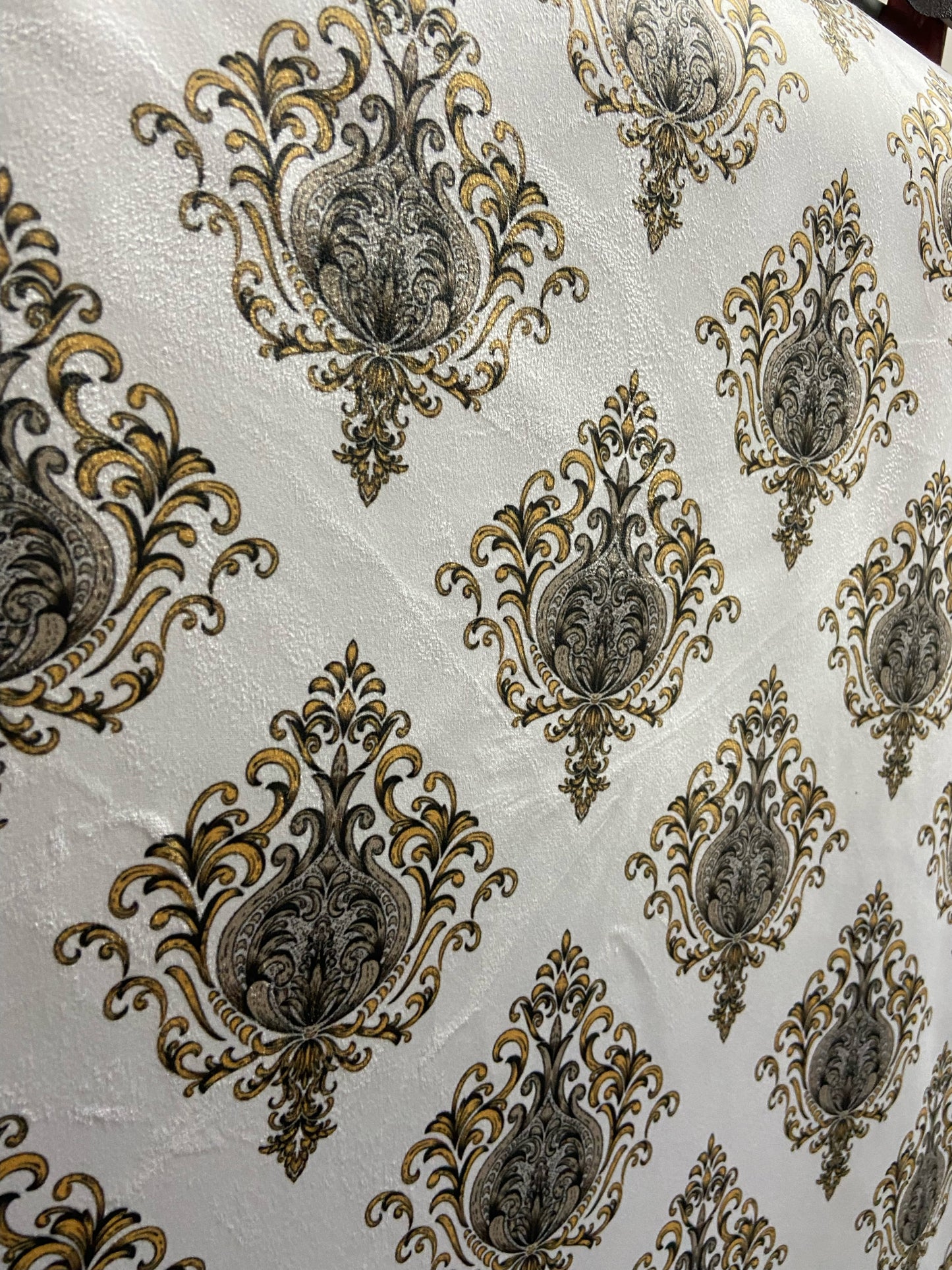 Luxurious Velvet Fabric with Elegant Damask Motif