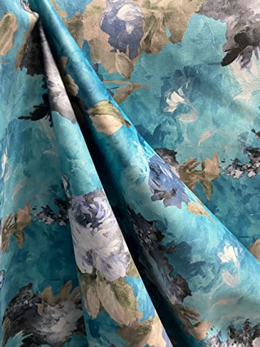 Decora Furnishings Floral Design Soft Thick Velvet Fabric Digital Printed Upholstery Material for Sofa Diwan Cushions Chair Cover Craft Width 54 inches - Running Meter