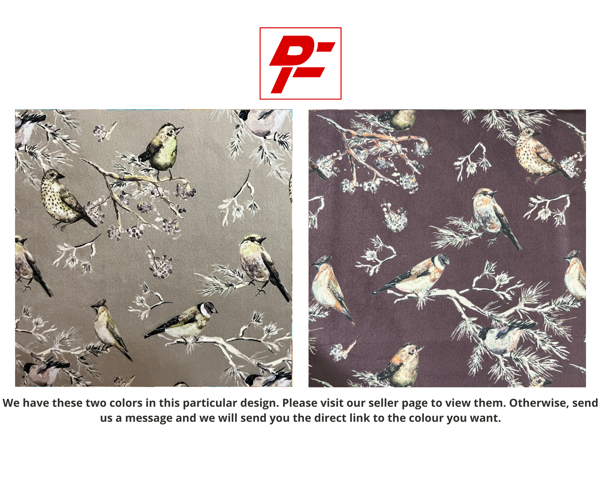 Velvet in Floral Pigeon Design – Ideal for Sofa Upholstery & Cushion Covers (Regal Aviary)